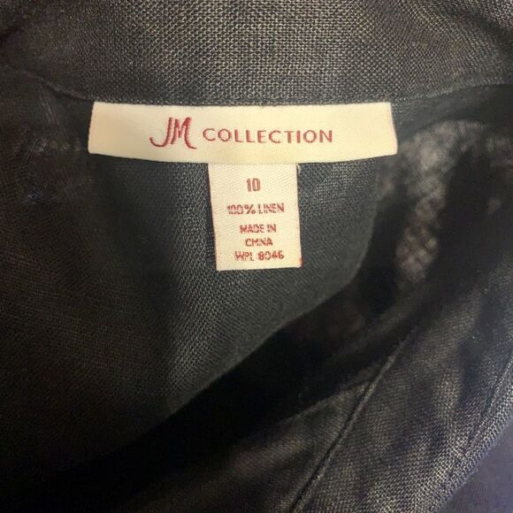 JM Collection Long Black Button Down Dress - Picture 2 of 13